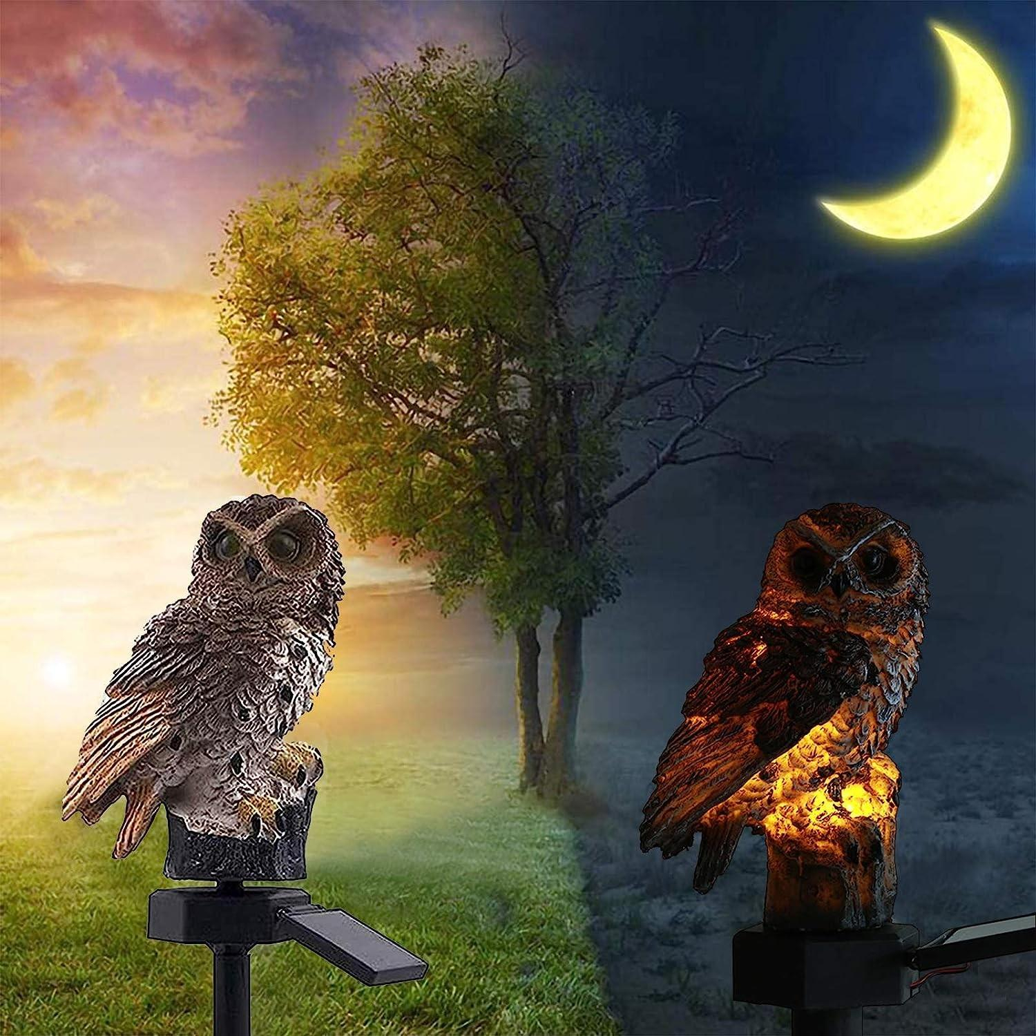 Solar Eule LED Lampe Outdoor Deko Halloween Gartenleuchte - Warmweiss