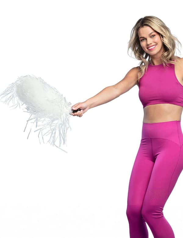 Metallisk hvit pompong.Size-One size