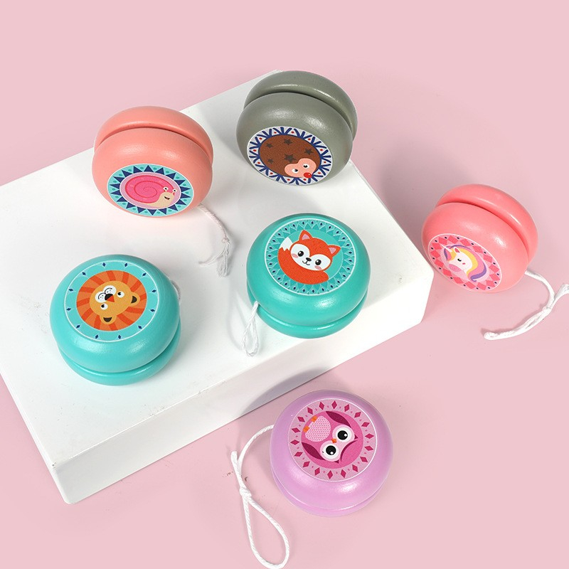 (6er Set) Holz Trick YoYo Spiel für Kinder / Erwachsene - Tiere