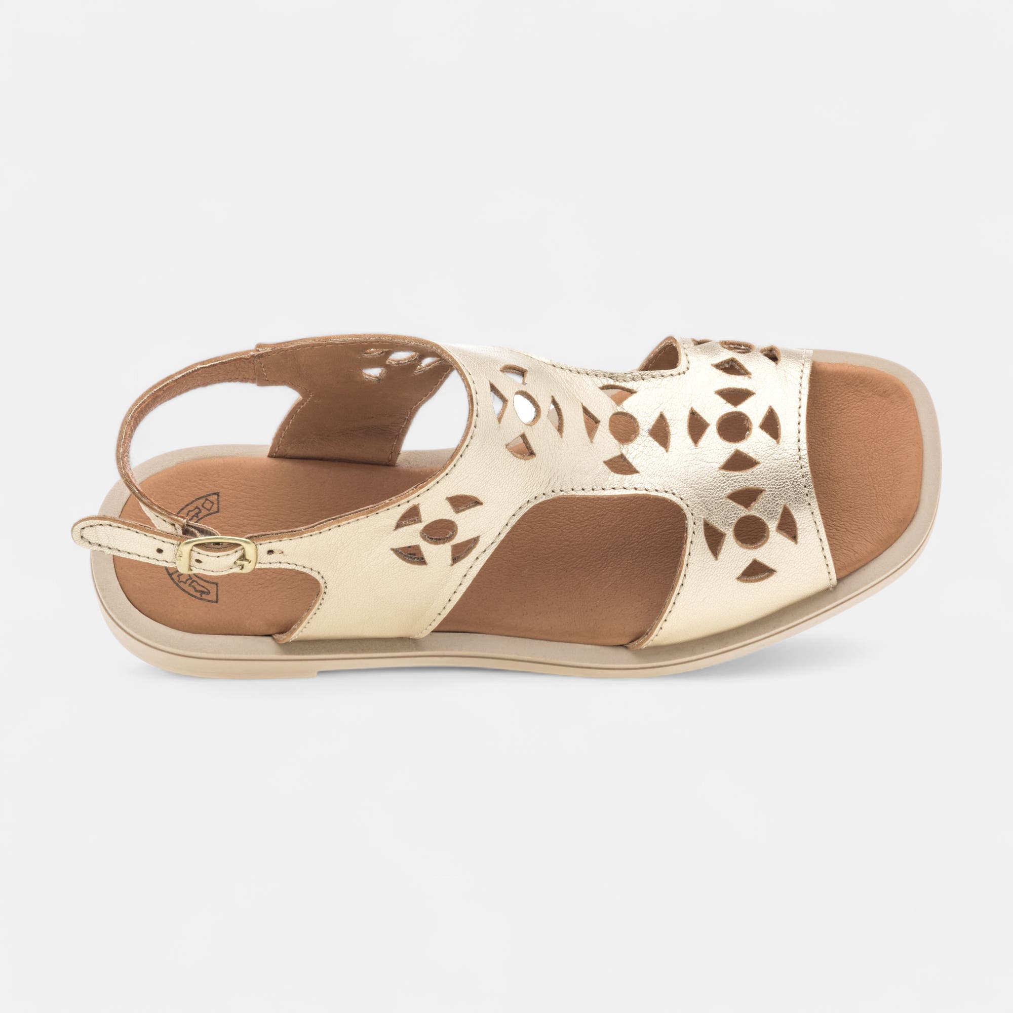 Nu-pieds Femme en cuir or
