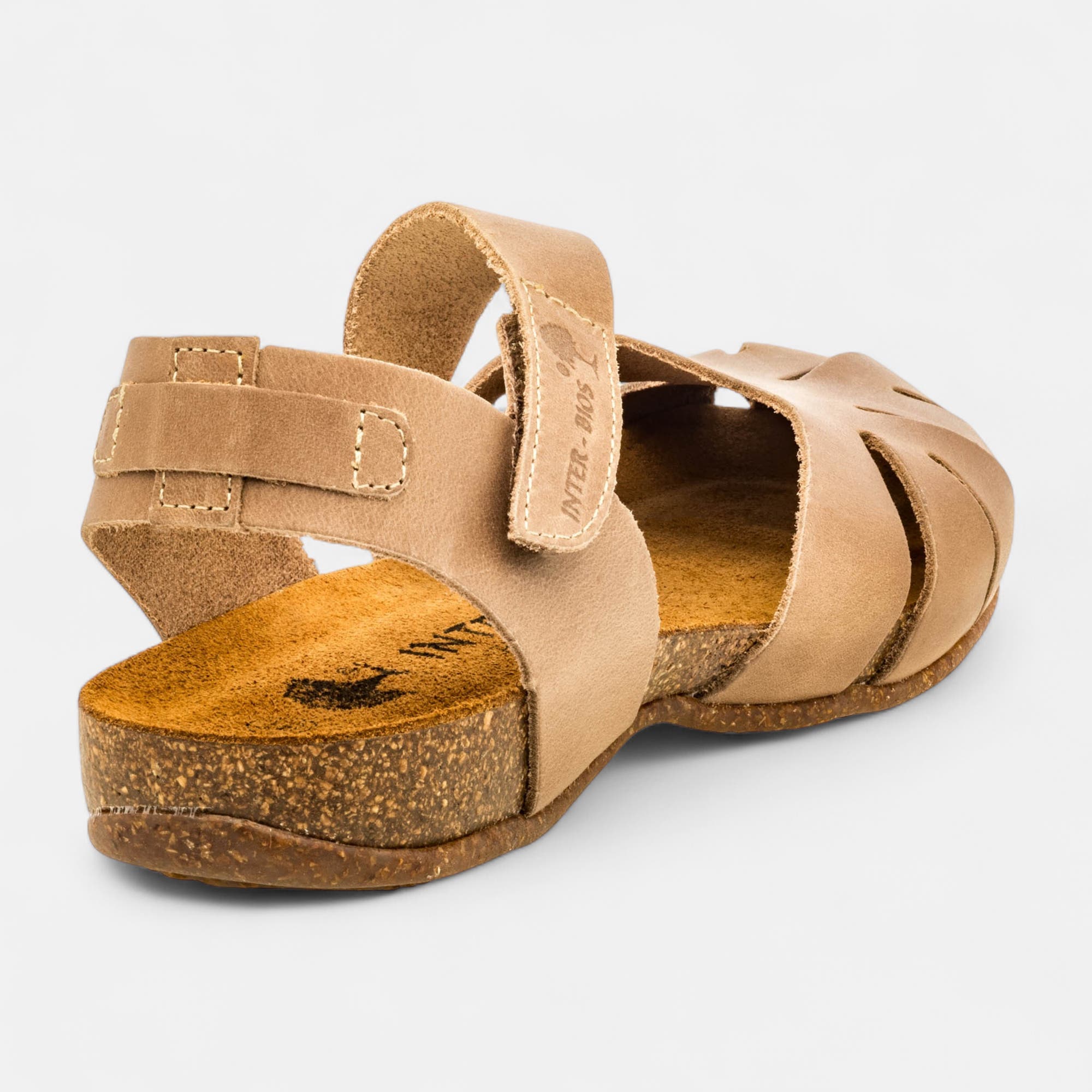 Mules semelle liège Femme en cuir beige