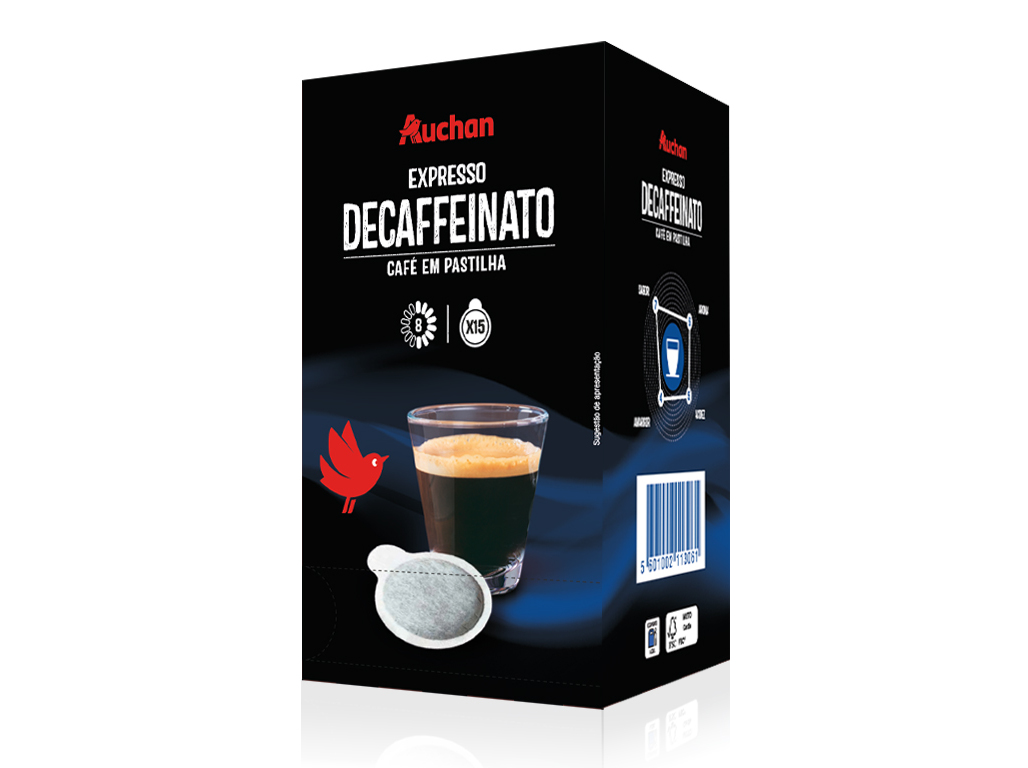 PASTILHAS AUCHAN CAFÉ DESCAFEINADO INTENSIDADE 8 15UN