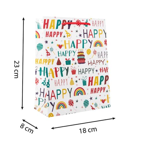 Idena Geschenktasche Happy Birthday 18x23x8cm