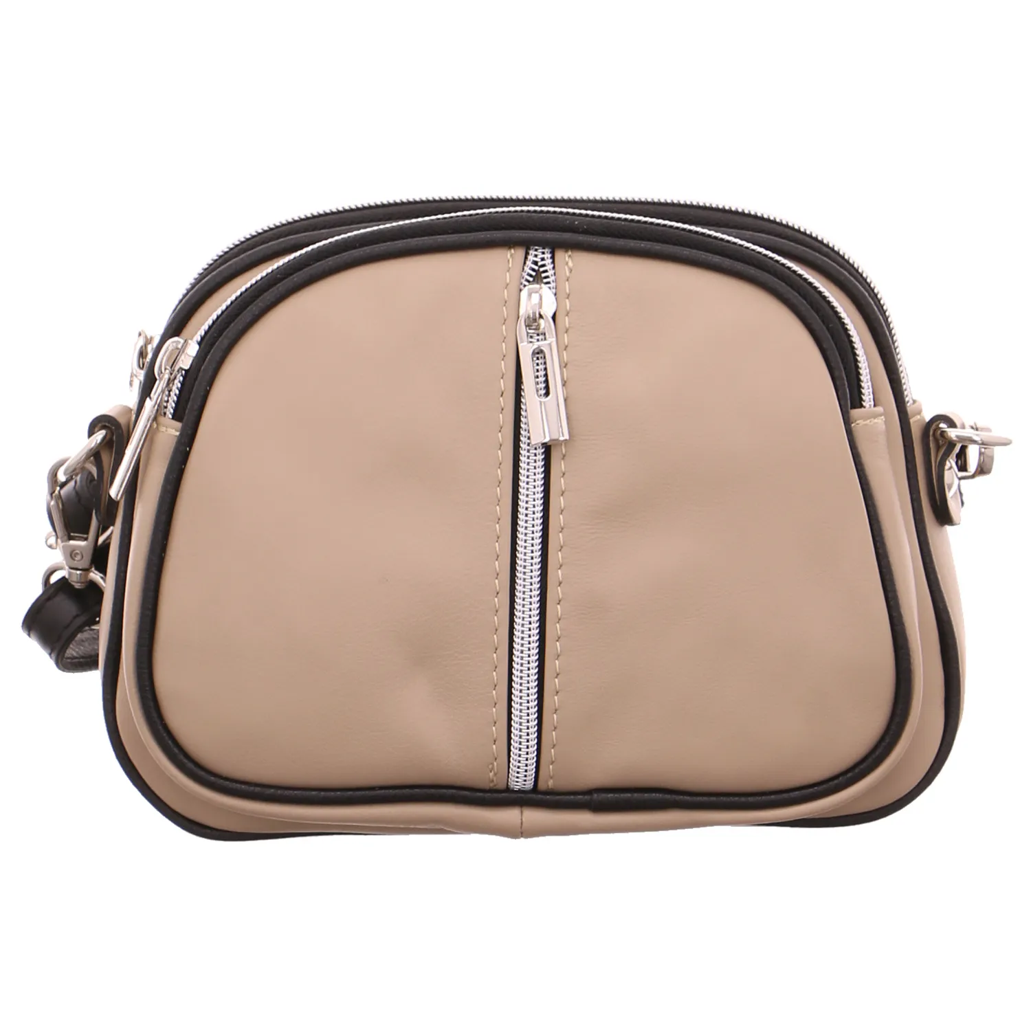 Umhängetasche Taupe Leder