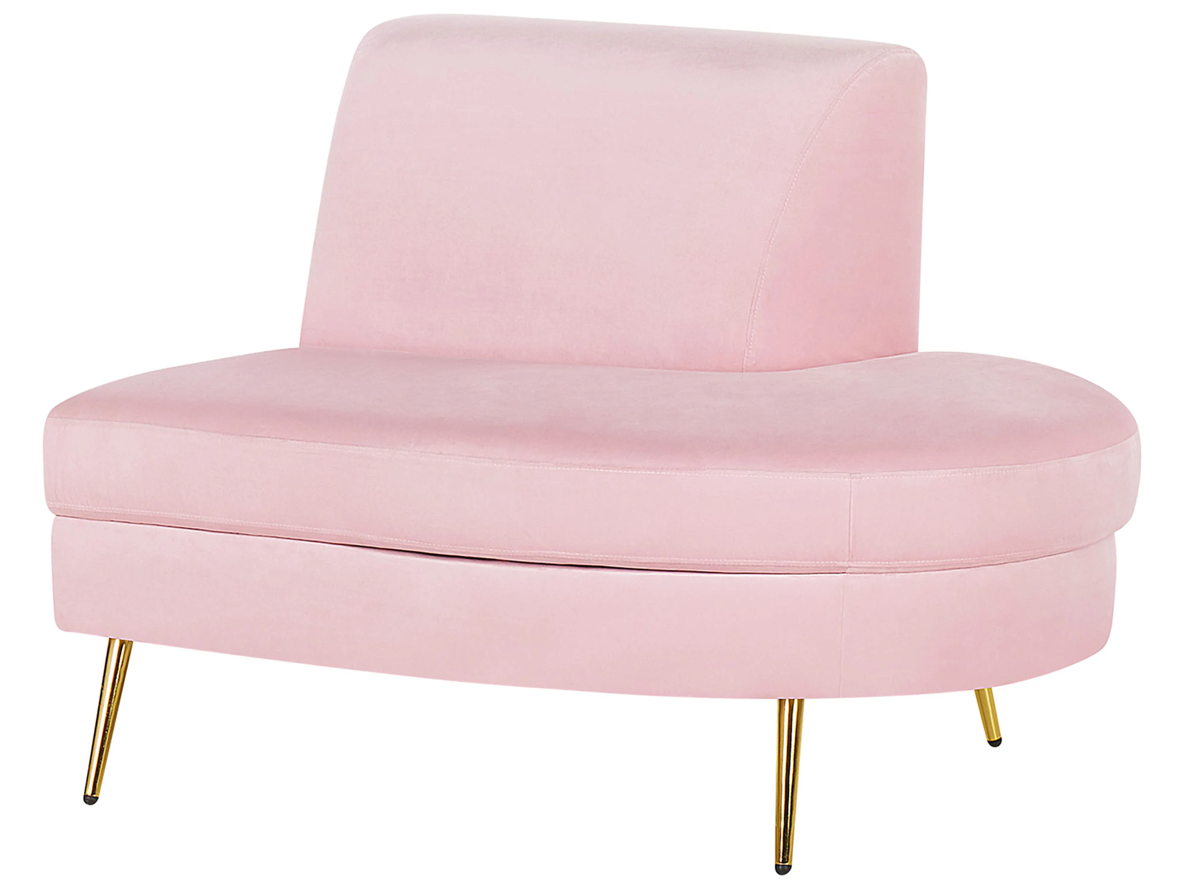 Halfronde bank 4-zits MOSS Fluweel Roze