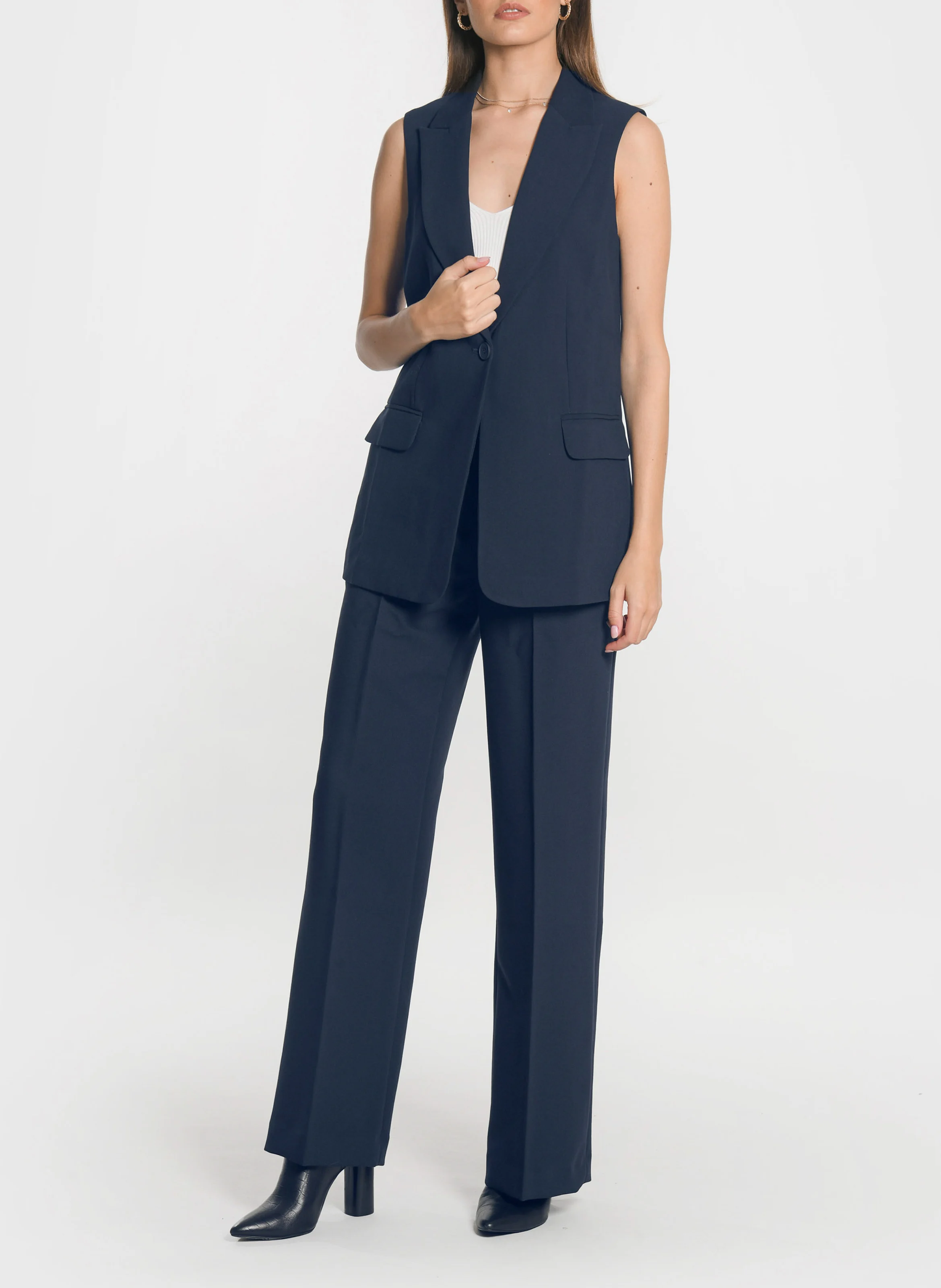 BRITNEY - Veste de tailleur sans manches| Bleu