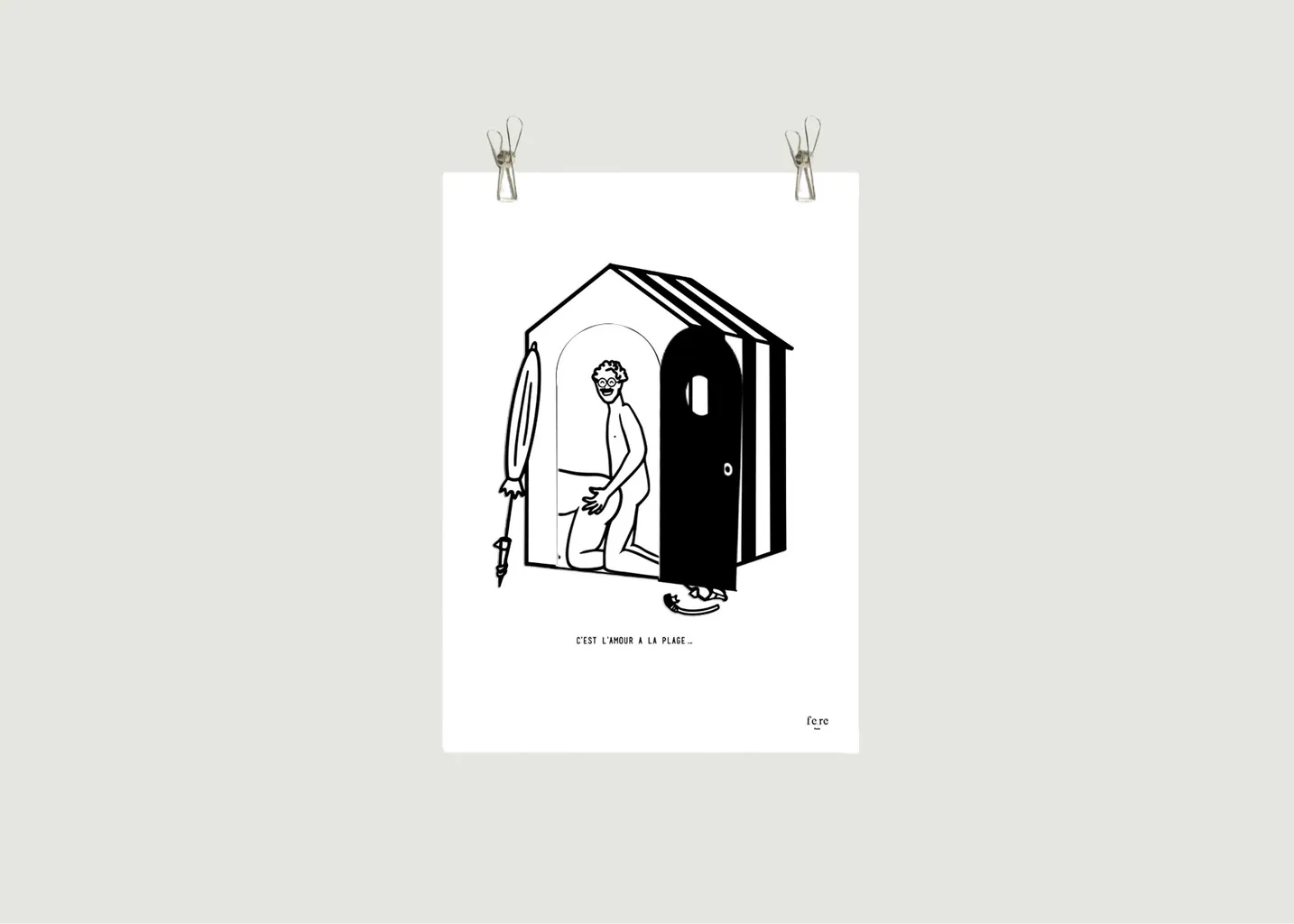 Affiche pop up, c'est l'amour à la plage Fere Paris