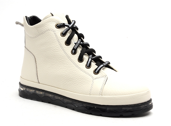 Coco abricot boots bottine plates femme sabaillan blanc