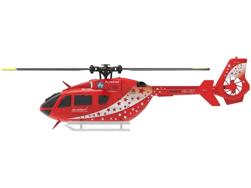 FliteZone Helikopter EC135 Air Zermatt 4-Kanal, 6G, RTF Kleiner Singlerotor EC135 Hubschrauber in Air Zermatt Lackierung mit 6G Gyro