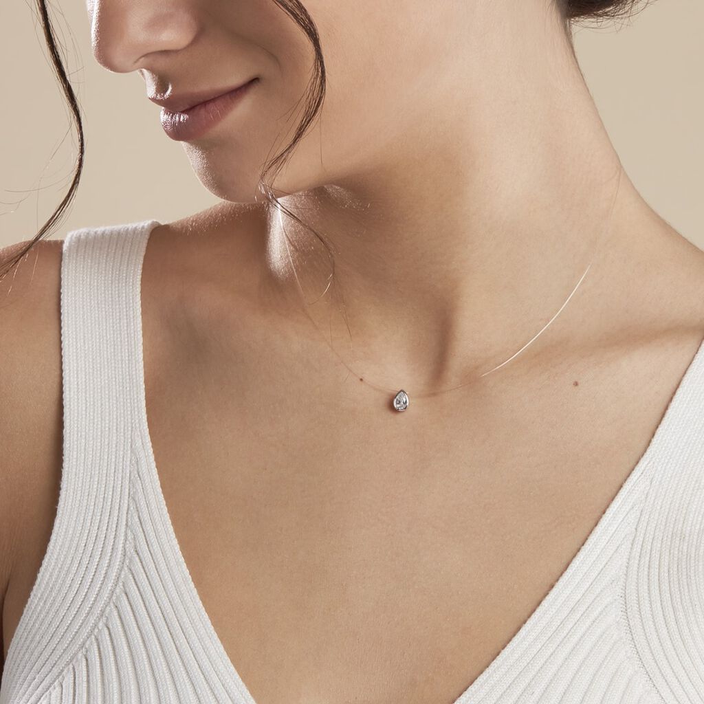 Collier Nylon Argent Blanc Oxyde