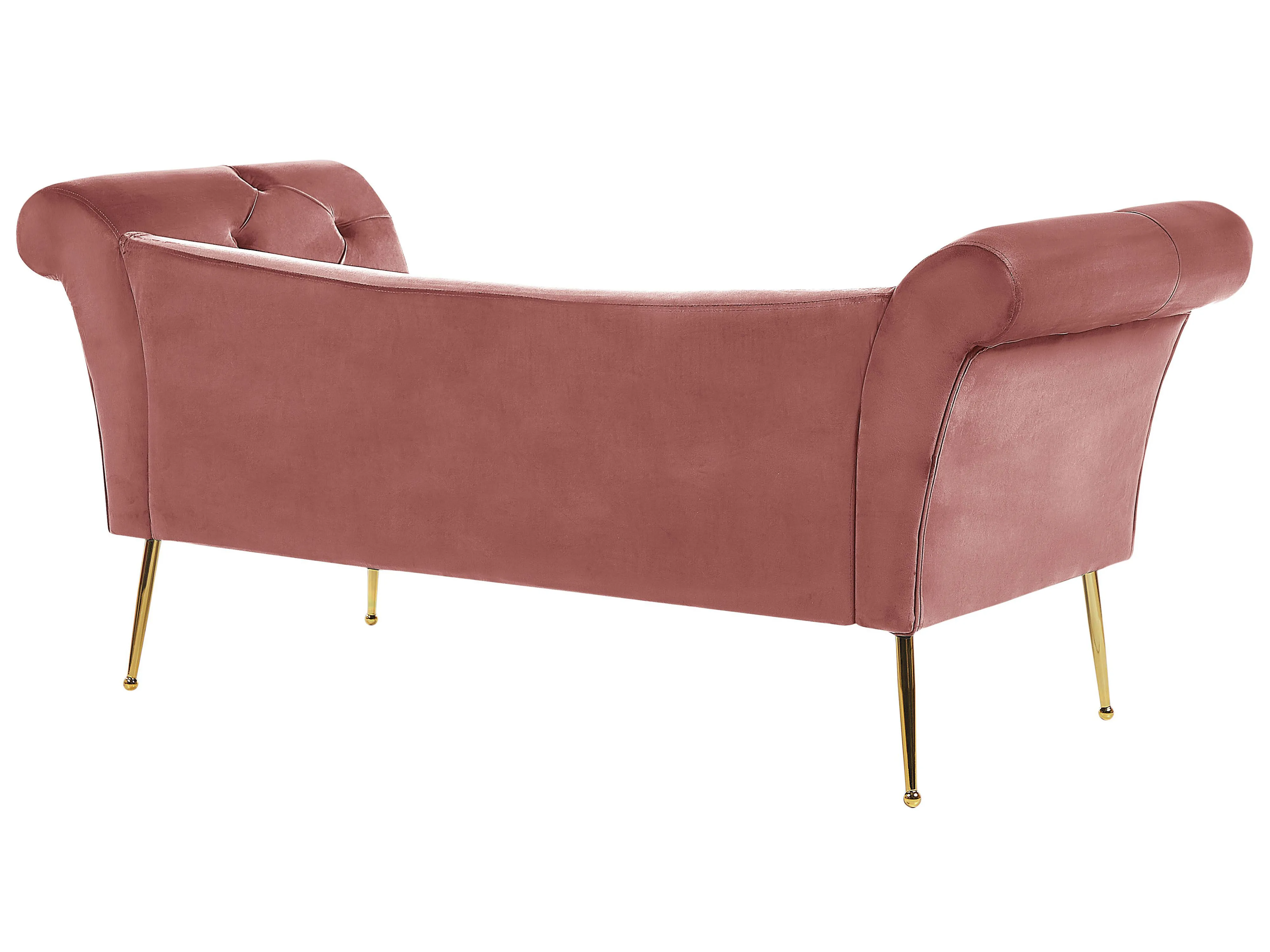 Chaise longue NANTILLY Fluweel Roze