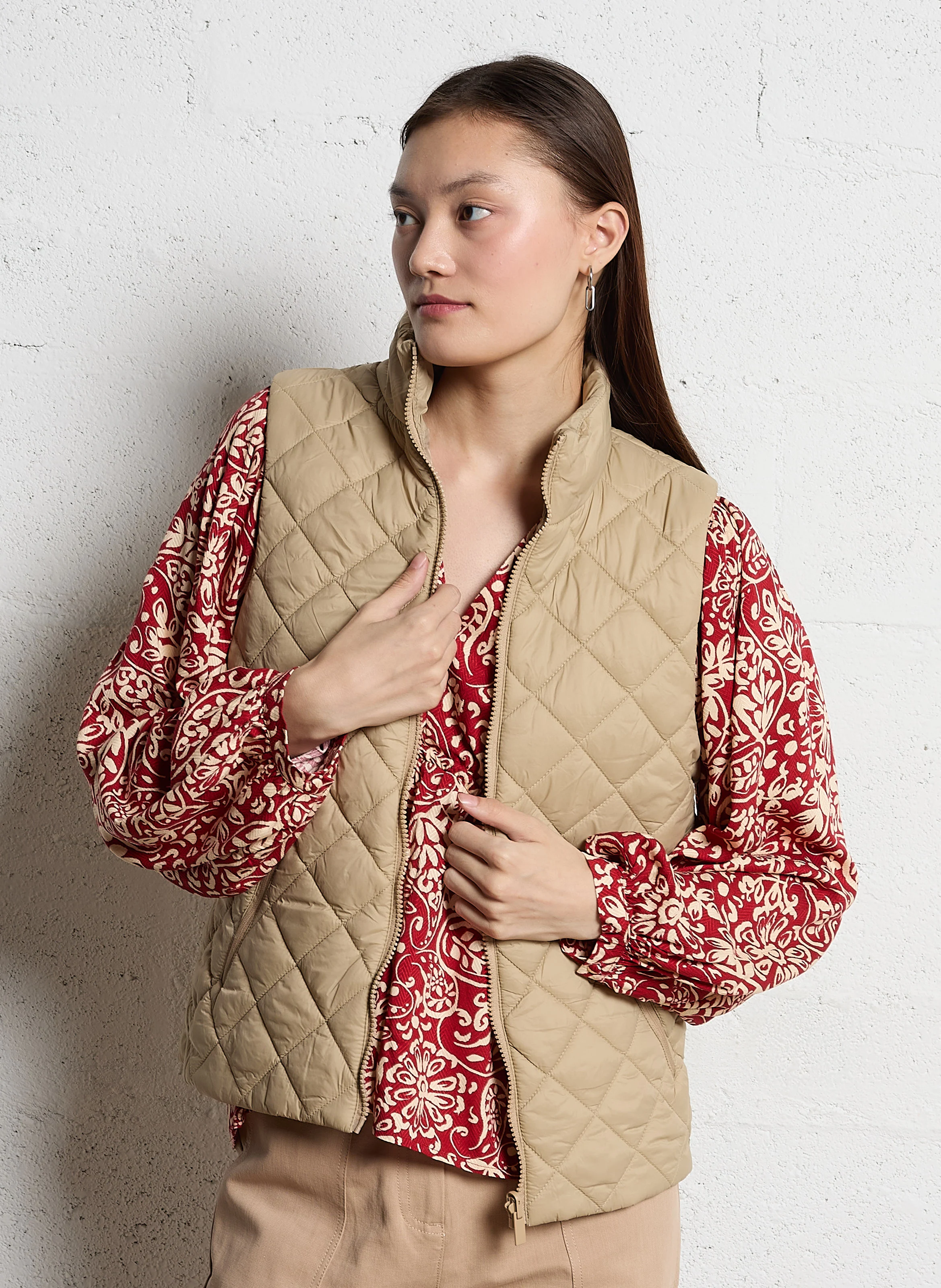 VALENE - Parka déperlante droite | Beige