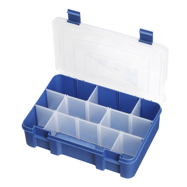 Panaro Boîte de pêche bleue avec couvercle transparent