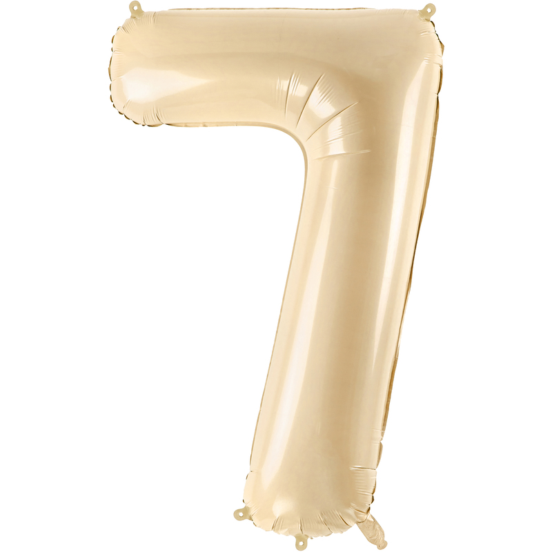 Partydeco Folienballon Zahl 7, beige