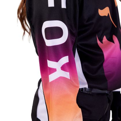 Maillot cross Fox YOUTH 180 - FLORA - Noir