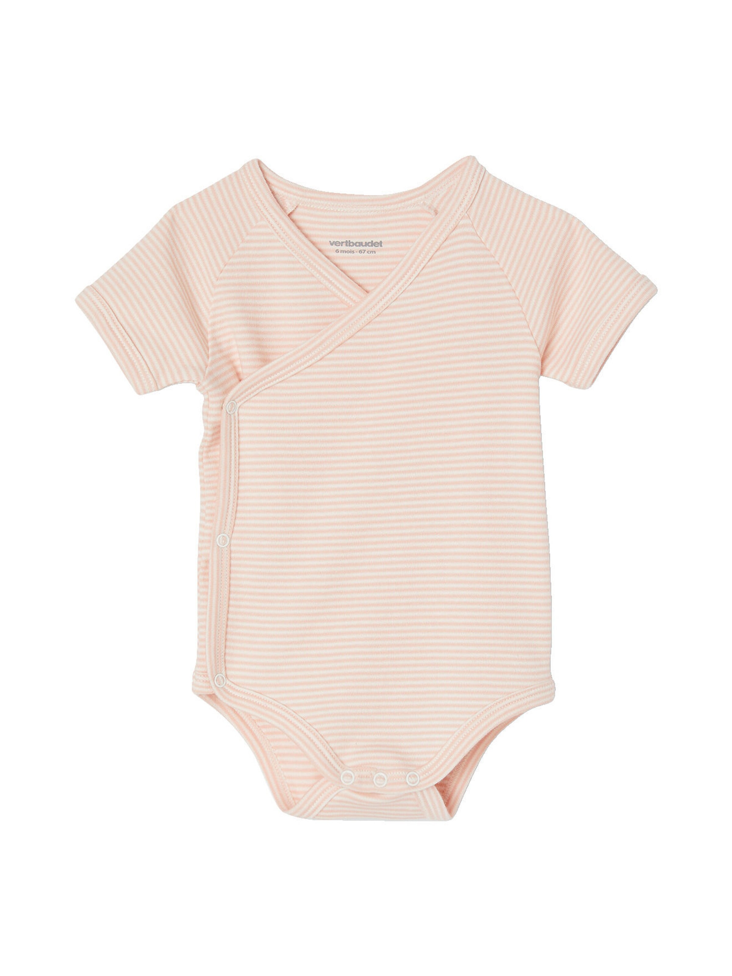 Vertbaudet 5er-Pack Baby Wickelbodys hellrosa