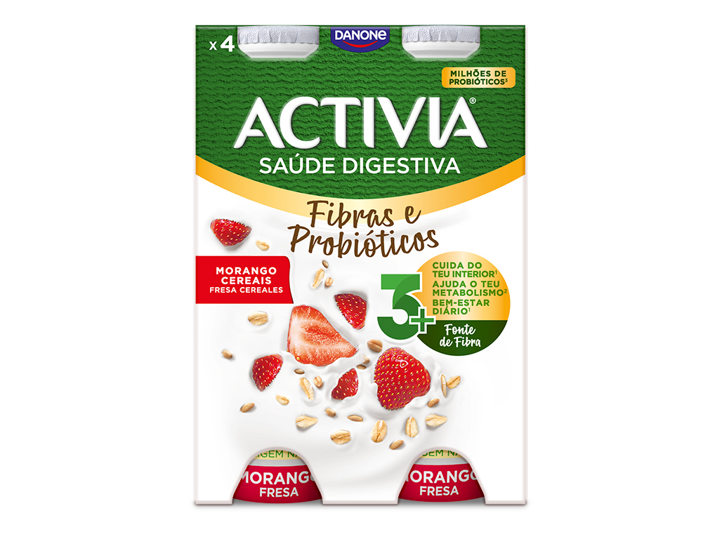 BIFIDUS LÍQUIDO ACTIVIA MORANGO CEREAIS 155GX4