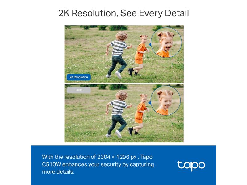 TP-Link Netzwerkkamera Tapo C510W WiFi-Sicherheitskamera mit Schwenk-/Neigefunktion für den Aussenbereich