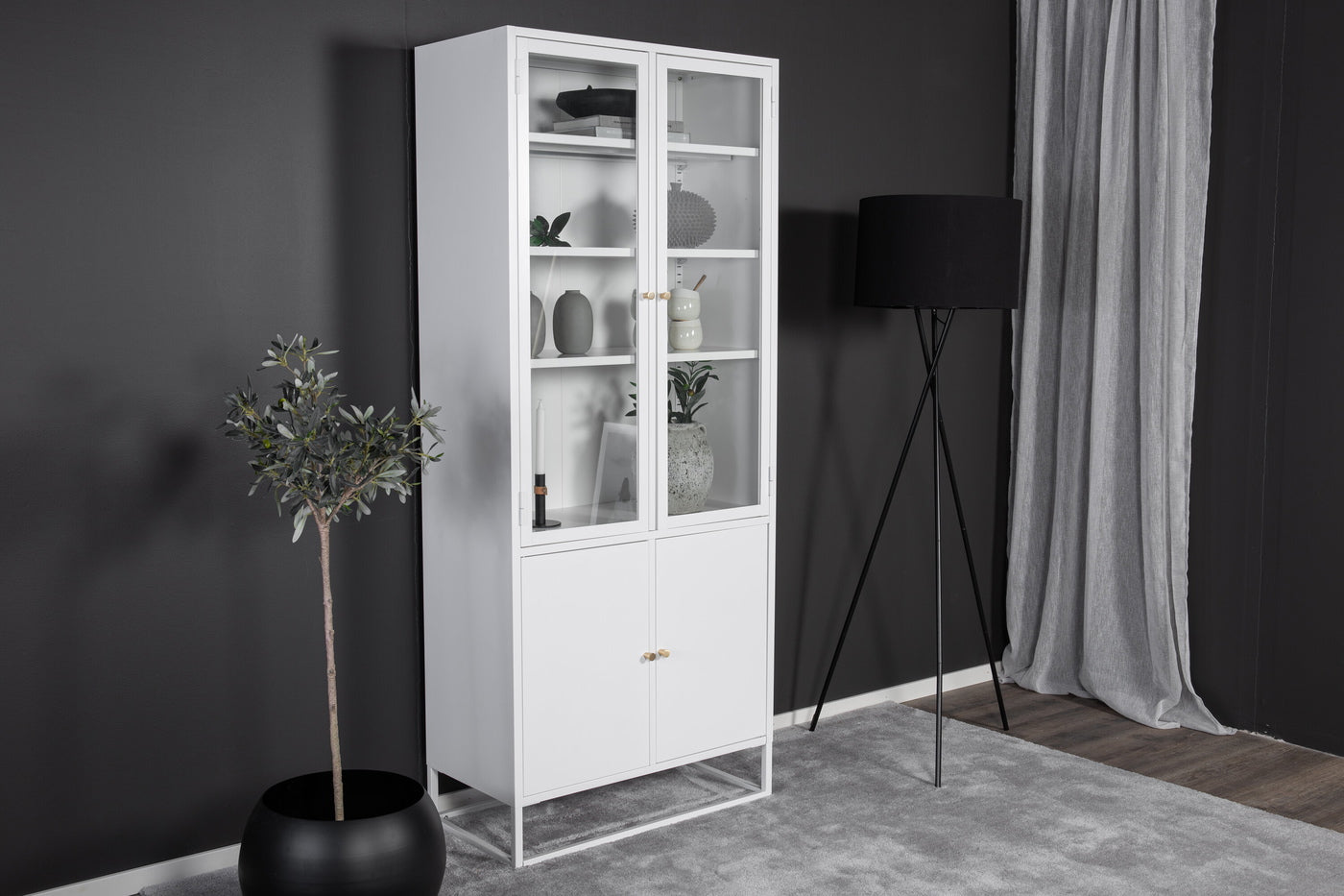 FjÃ´rd - Vitrinekast Wit Staal - 80x40,5x190cm - Bakal