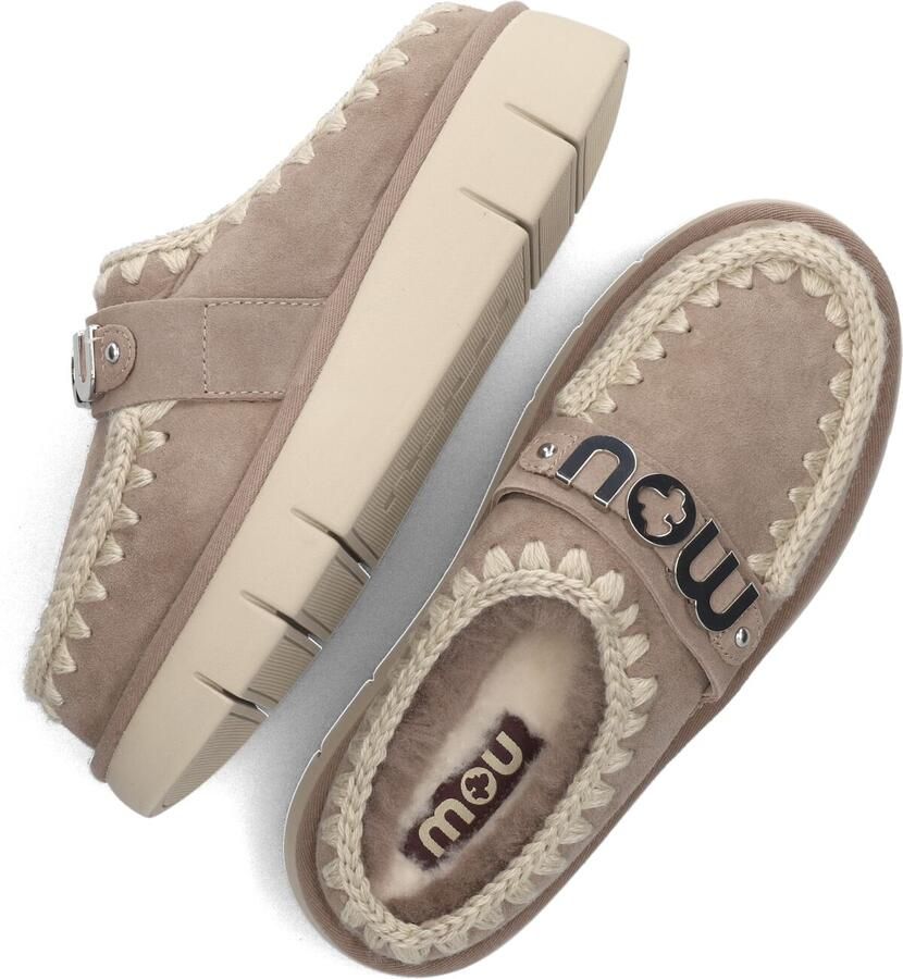 MOU Instappers Dames Bounce Clog Maat: 38 Materiaal: Suède Kleur: Beige