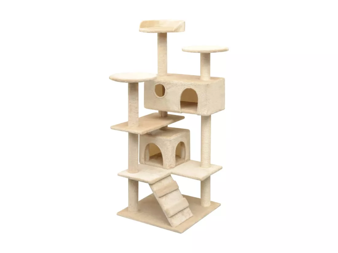 Arbre à chat avec griffoirs en sisal 125 cm Beige