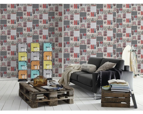 Papierbehang 95596-1 Jongens & Meisjes 2018 UK&NY beige