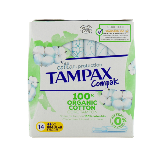 Tampons hygiéniques avec applicateur Tampax Compak Cotton x14