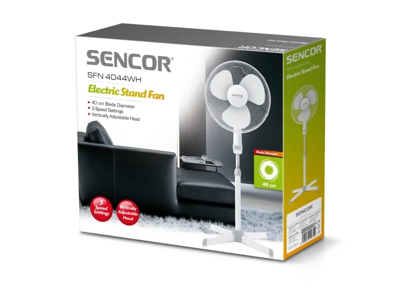 Sencor SFN 4047WH - Køleventilator - gulvstående - 40 cm - hvid
