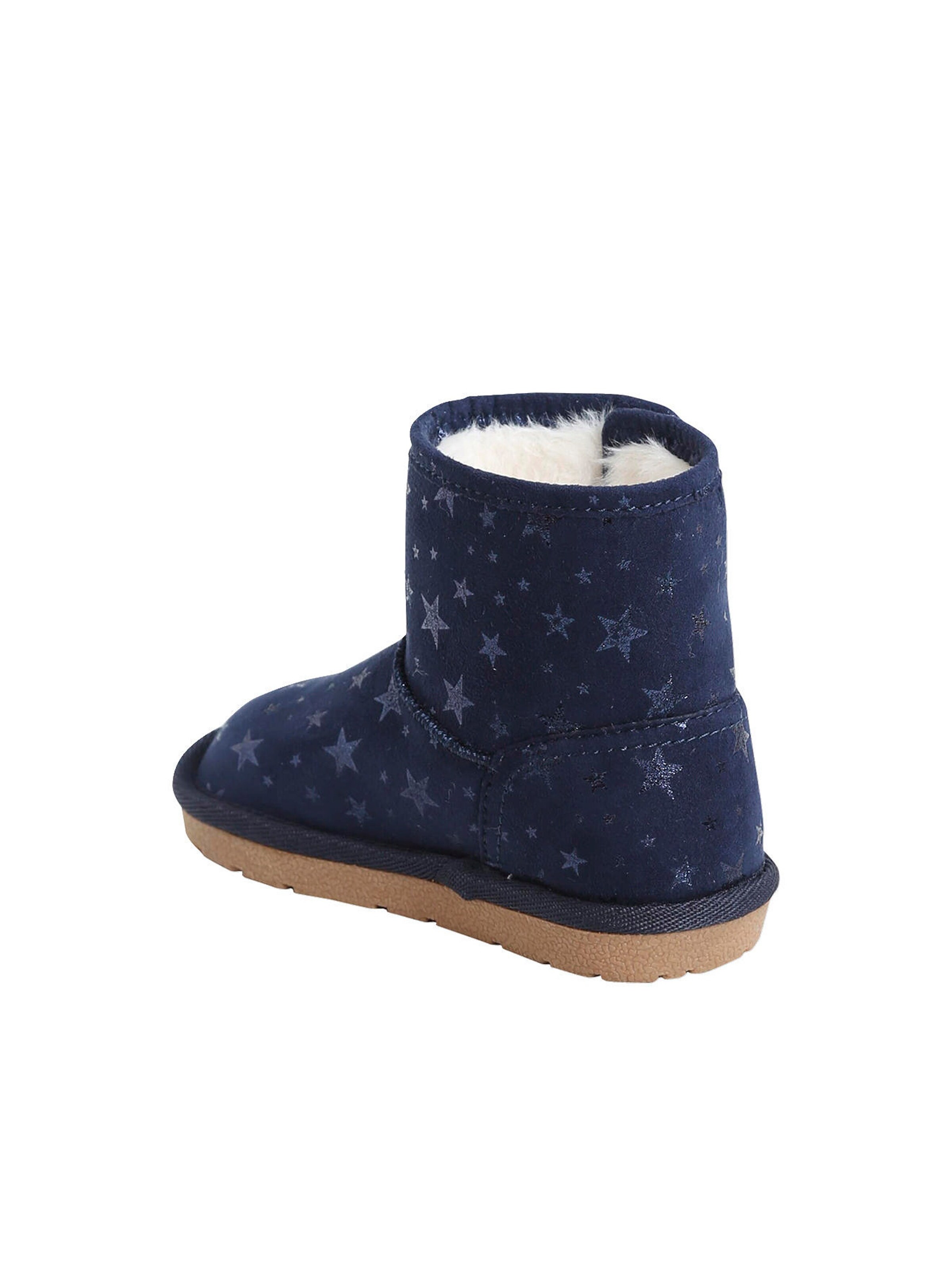 Vertbaudet Gefütterte Mädchen Baby Winterstiefel marine sterne glanzeffekt