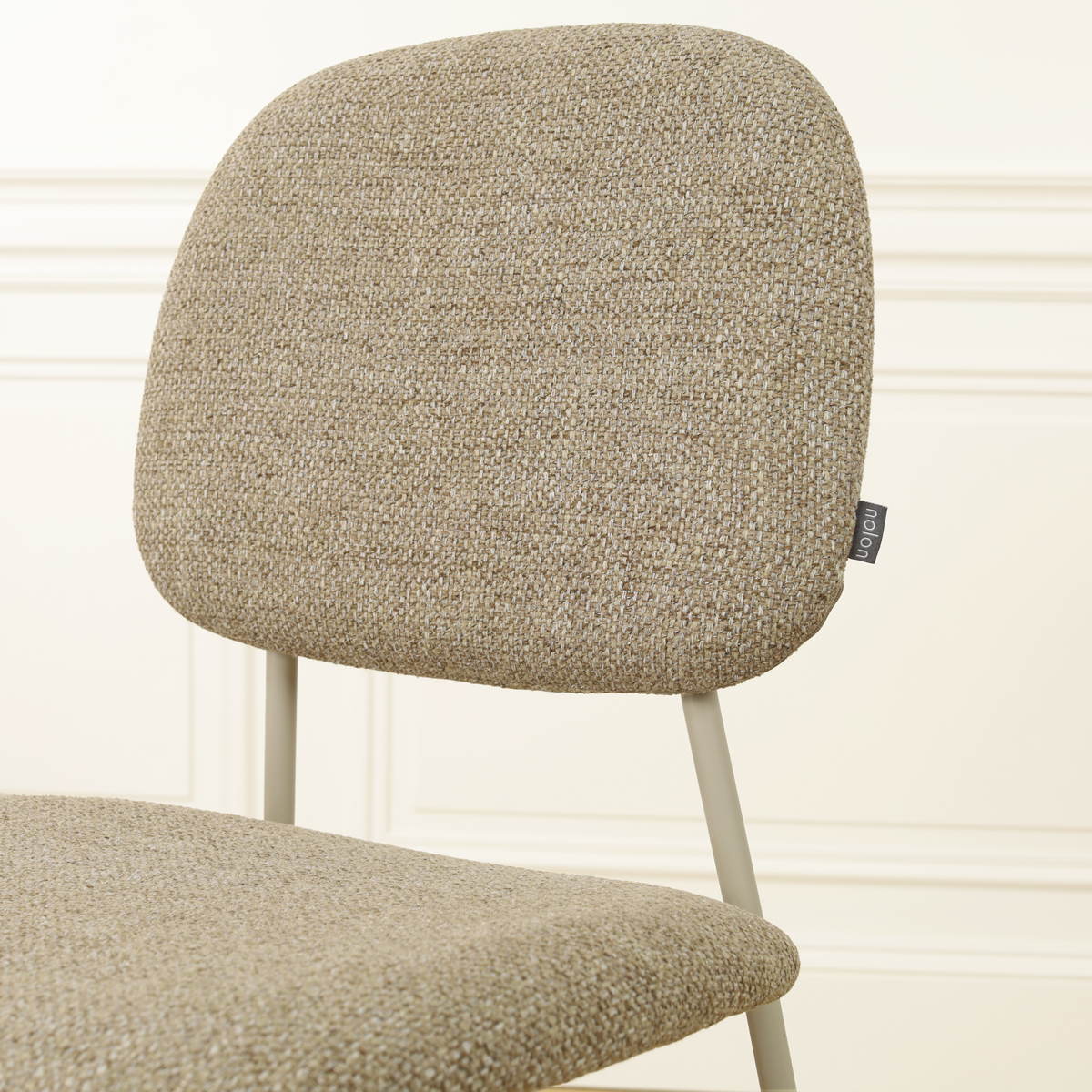 Eetkamerstoel Jasmijn taupe - grijsbeige onderstel
