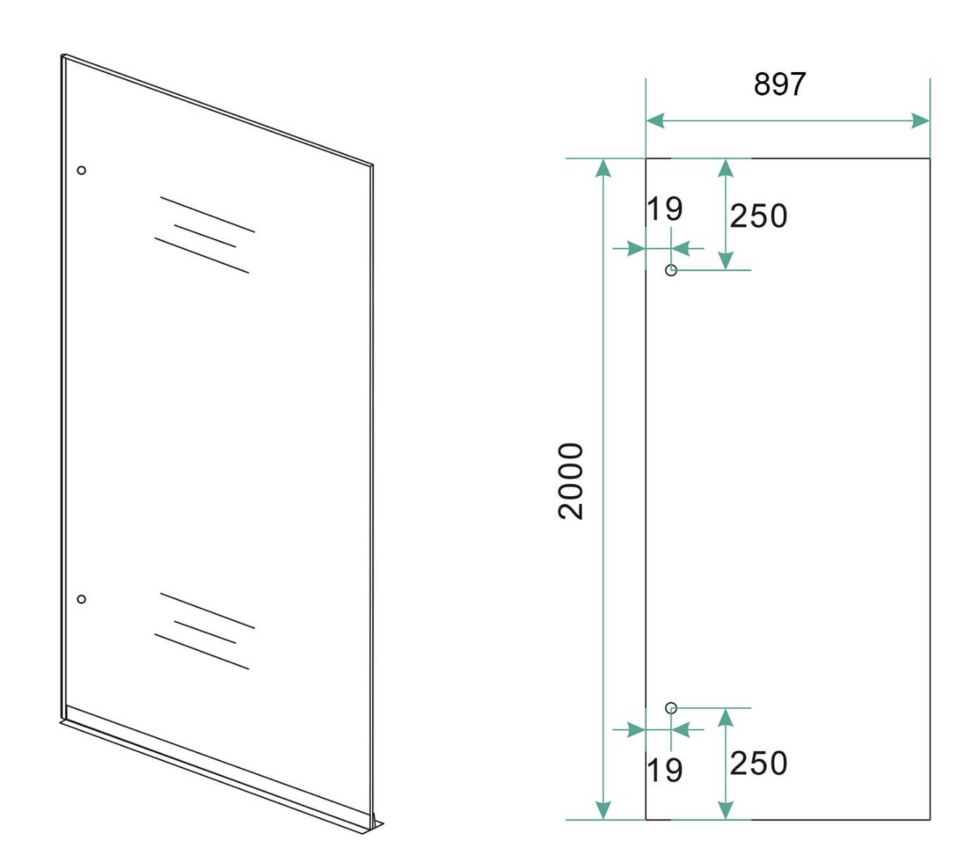 Mueller Lest glasplaat 90cm bronsglas