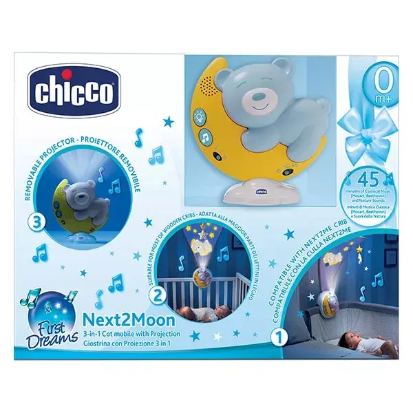 Chicco First Dreams Mobile Next2Moon Luz Noturna Brinquedo +0m Azul