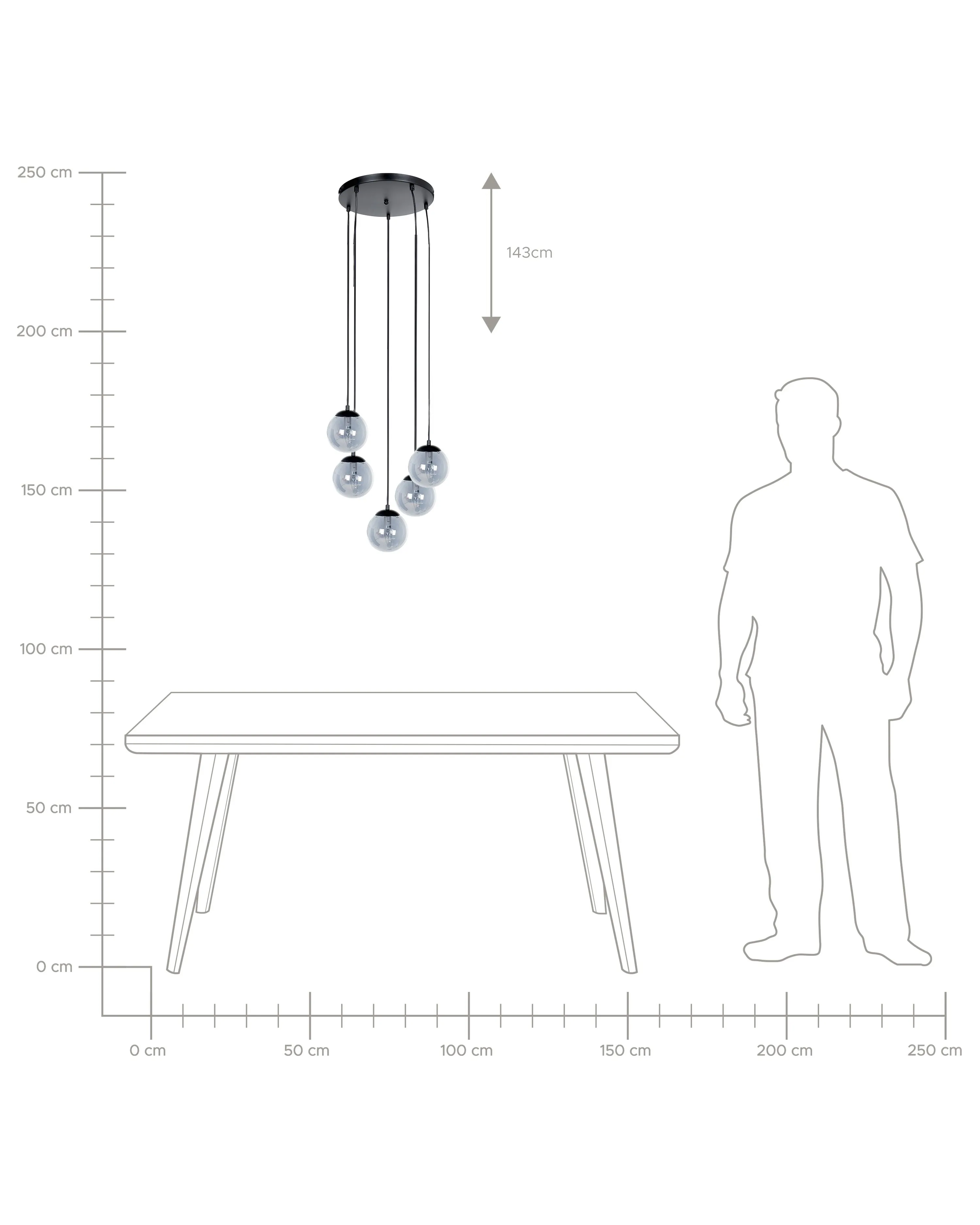Hanglamp NOEL Glas Zwart