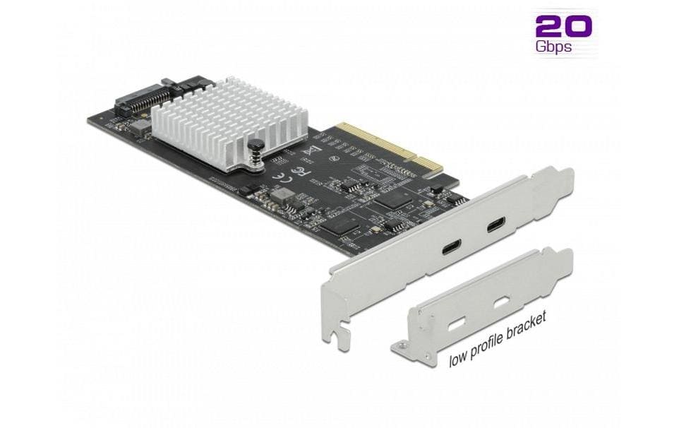 PCI-Express-Karte USB 3.2 Gen2x2 - 2x USB-C<br>PCIe-Schnittstellenkarte mit zwei USB 3.2 Gen. 2x2 Typ-C-Buchsen
