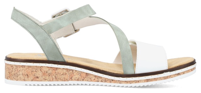Rieker Riemchensandale  Sommerschuh, Sandalette, Keilabsatz, mit asymmetrischem Riemchen
