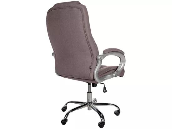Chaise de bureau - Tissu & Métal chromé - Taupe - XL Apoll