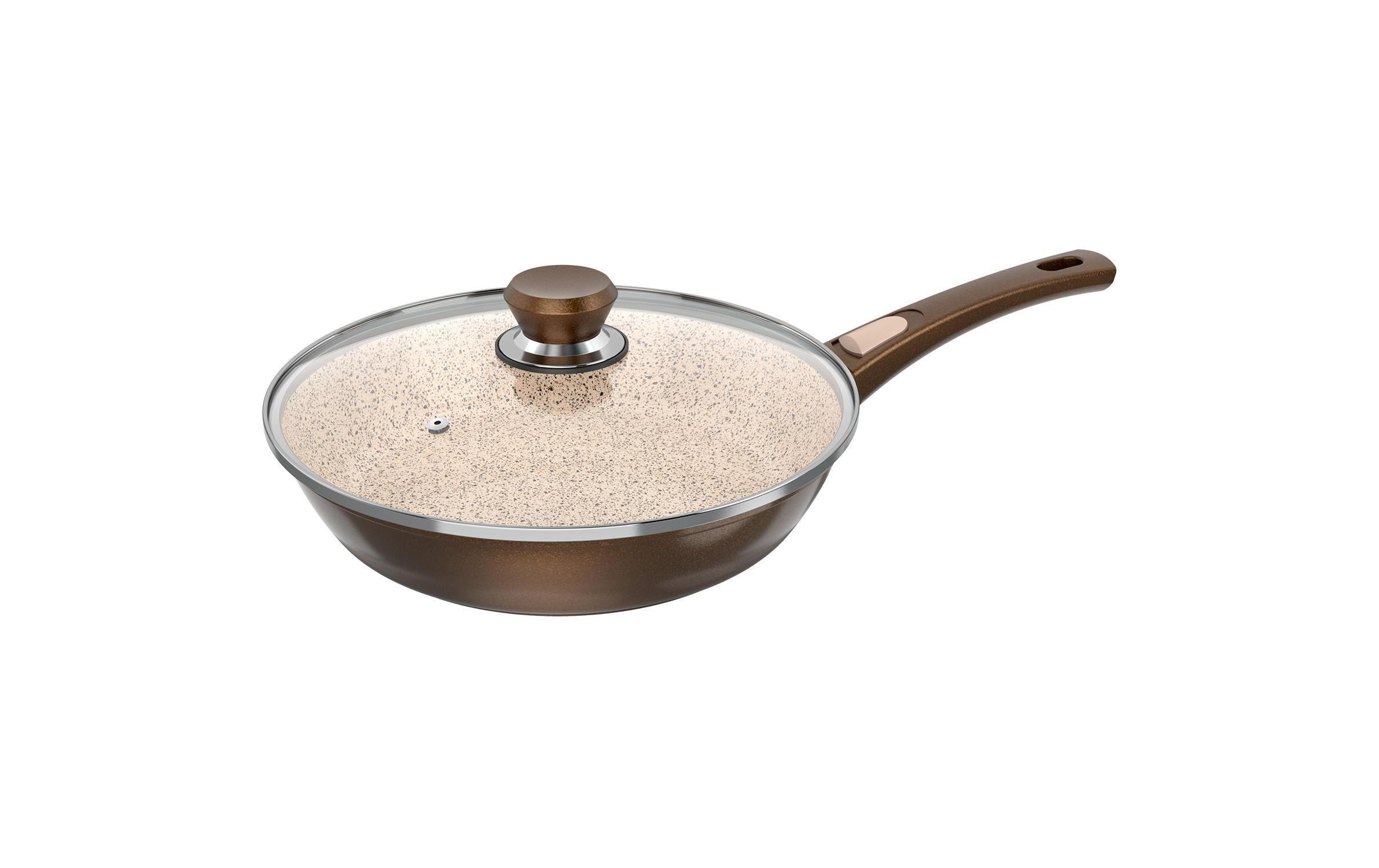 Bratpfanne Cerafit Granit 7-teilig<br>3 Granitpfannen mit 2 Glas-Deckel sowie Pfannenschutz