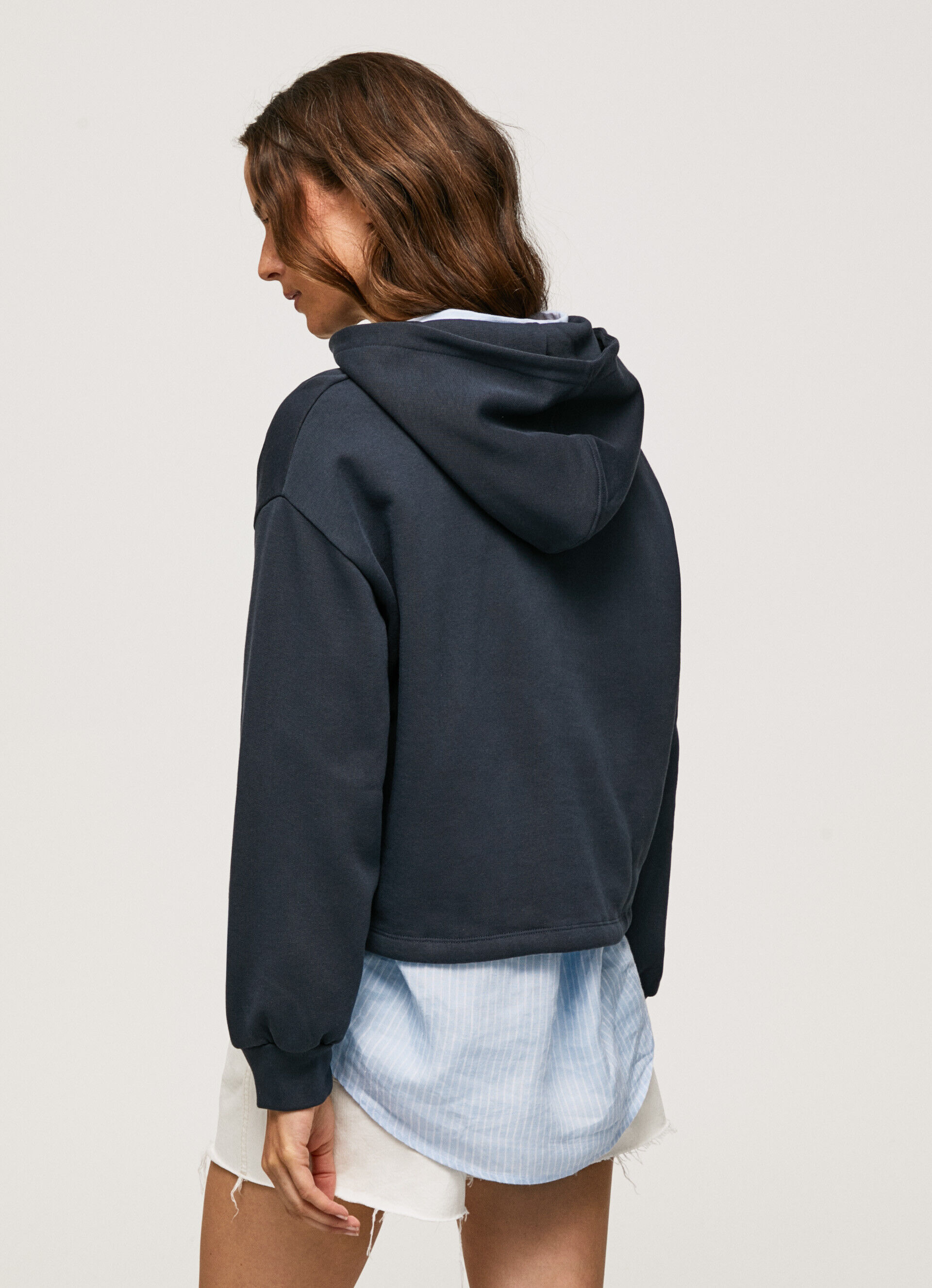 Moletom de algodão com logo bordado - azul dulwich