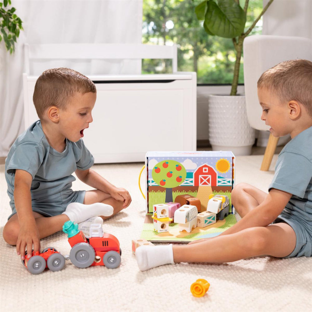 Køb Melissa & Doug Multifarvet Blockables Playset Bondegård 56Pcs