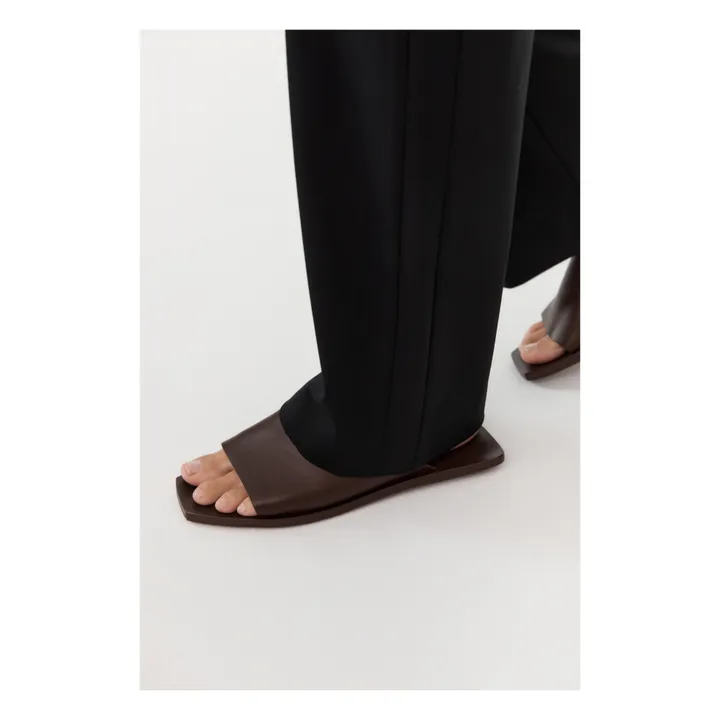 St Agni Mules Asymmetric Slide | Chocolat