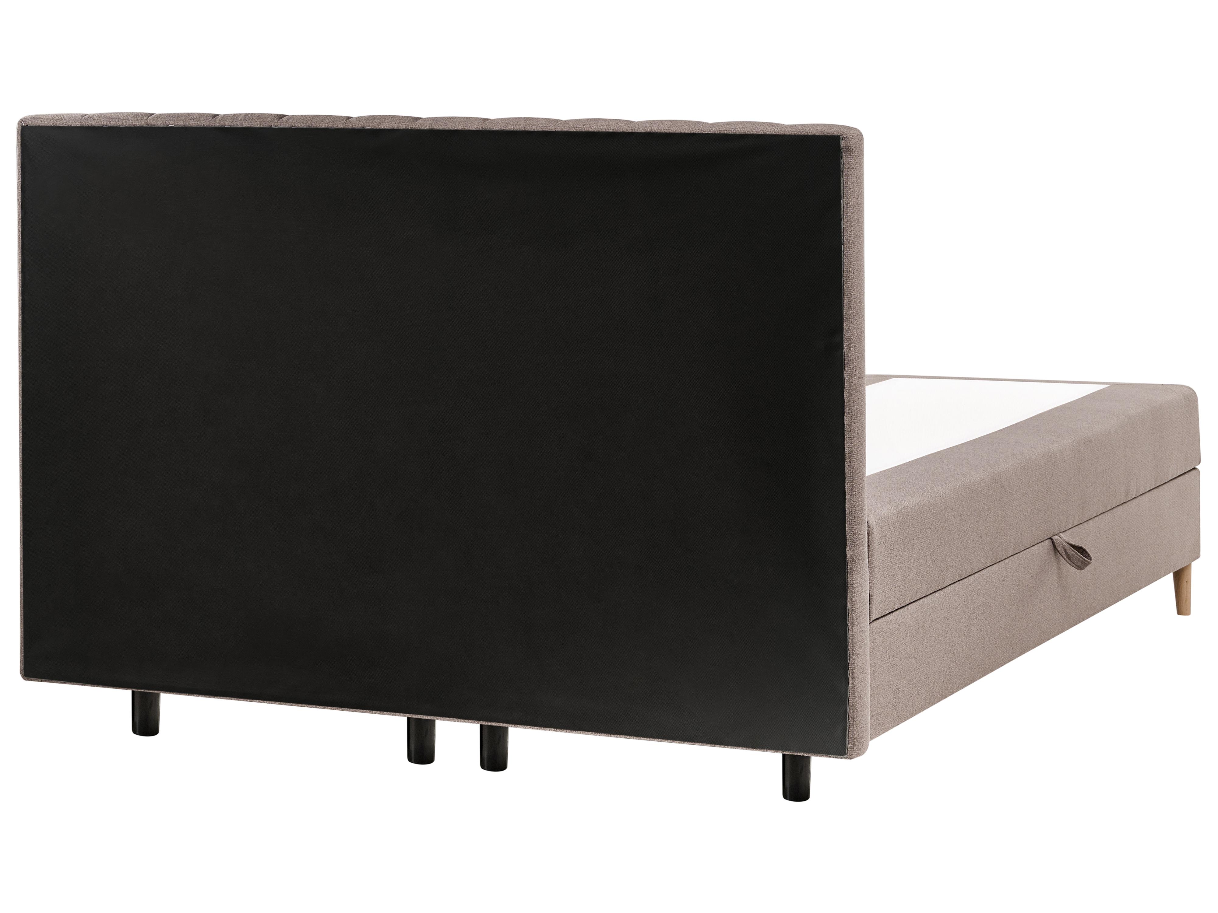 Boxspring met opbergruimte Stof OFFICER 180 x 200 cm Taupe