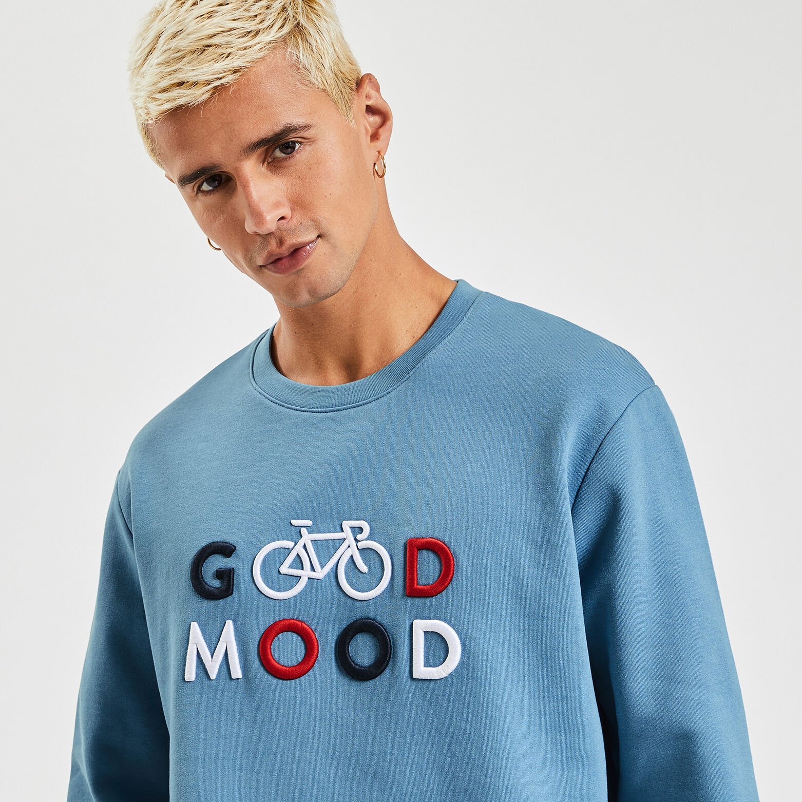 Sweat col rond licence Tour de France Bleu