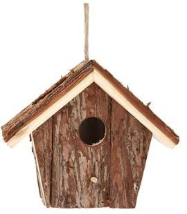 Decoris - Vogelhuisje - Hout - 16.5 x 12 x 14 cm - Hangend