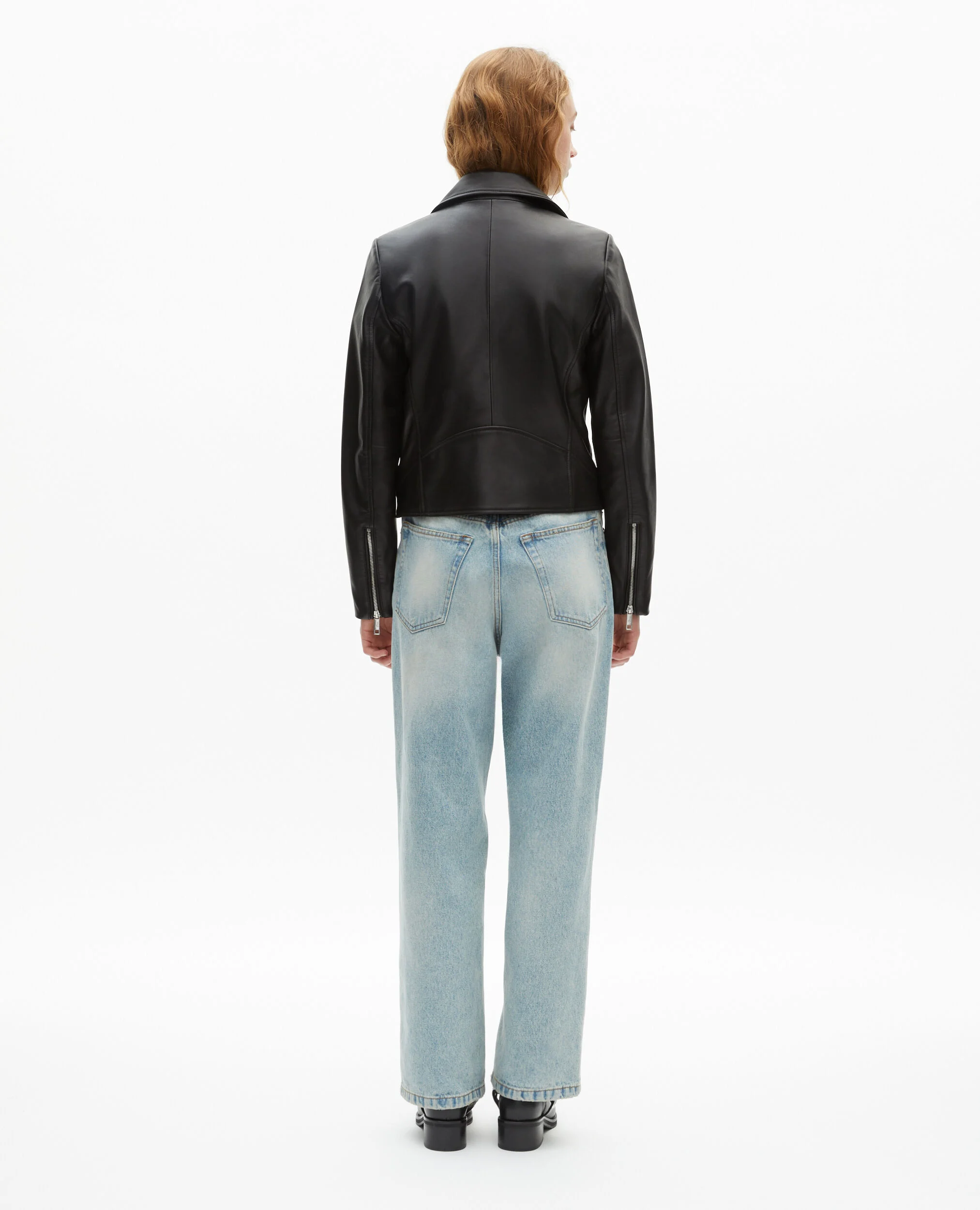 Blouson motard en cuir noir