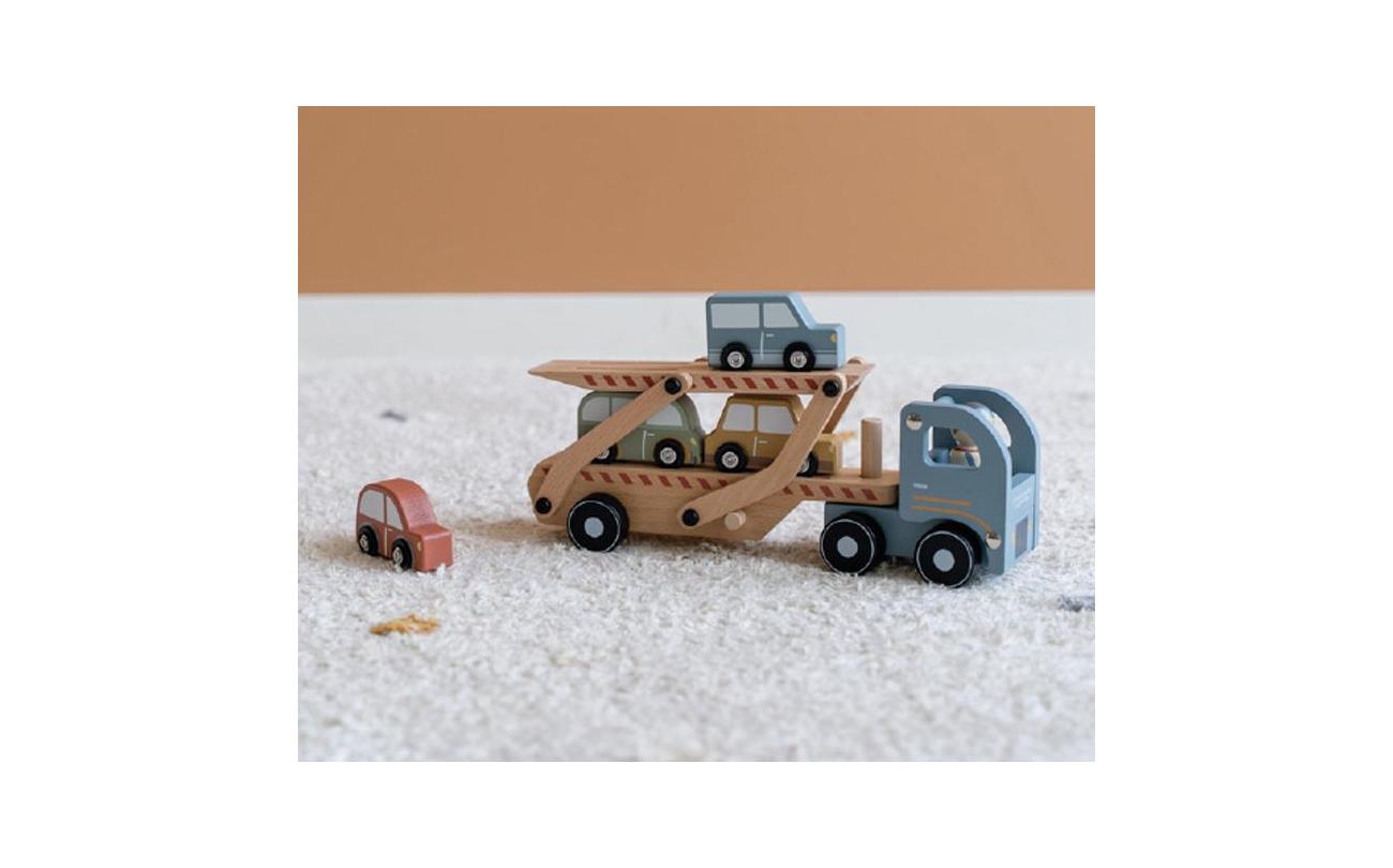 Little Dutch Houten truck FSC met 4 auto's en popje