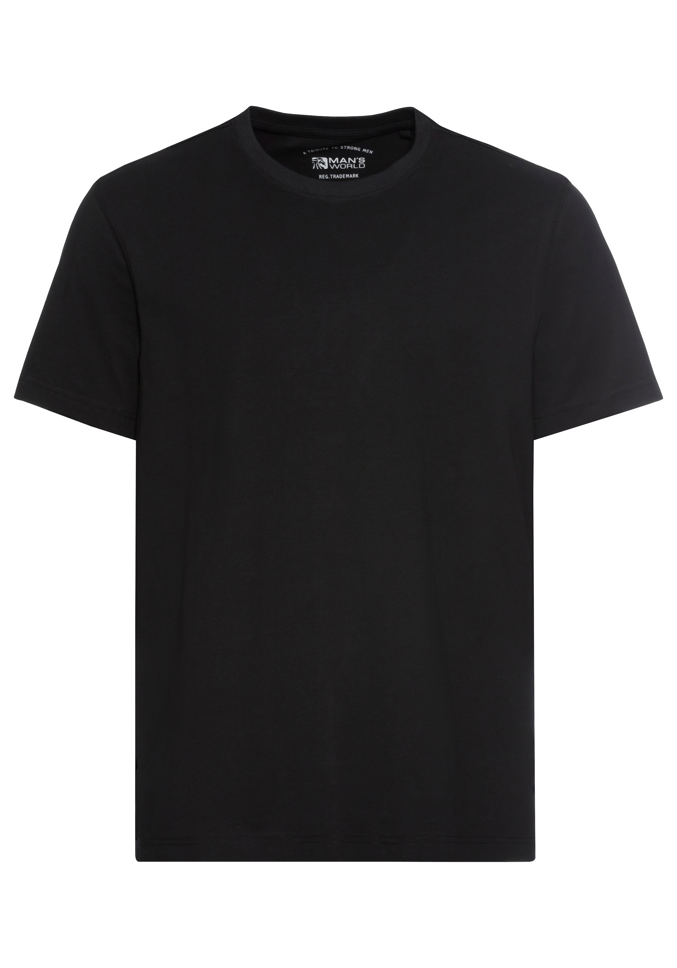Man's World Rundhalsshirt, 6 Stk. Kurzarm,  unifarben,  Rundhals,  aus Baumwolle,