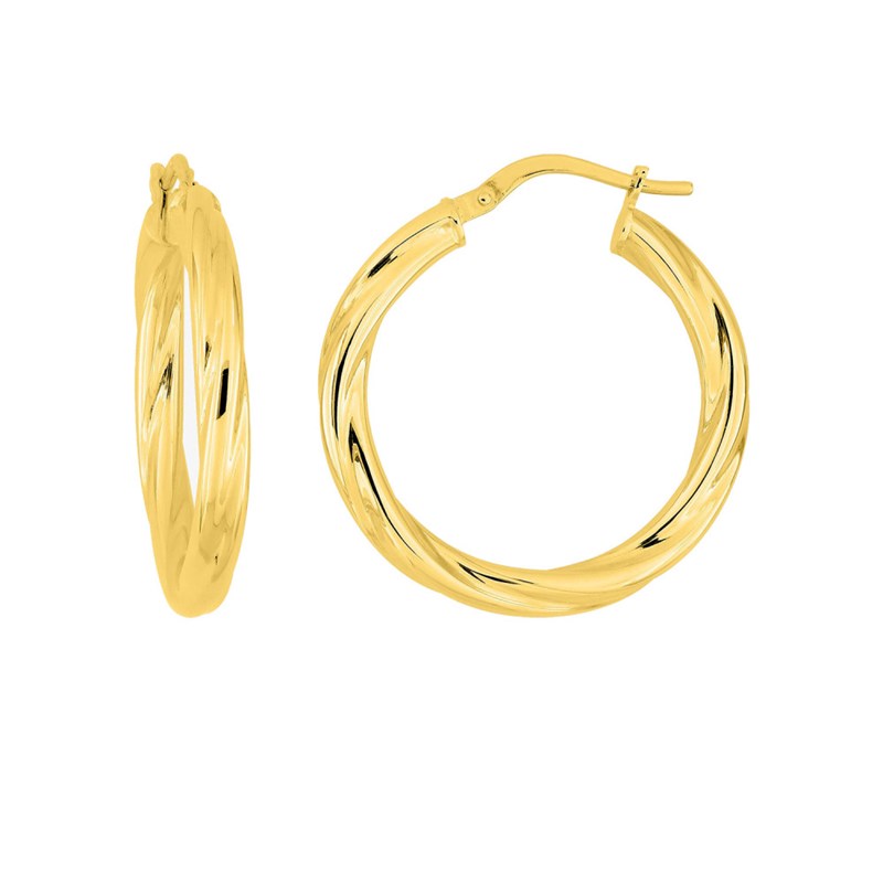Créoles torsadées Femme - Or 18 Carats - Diamètre 20mm