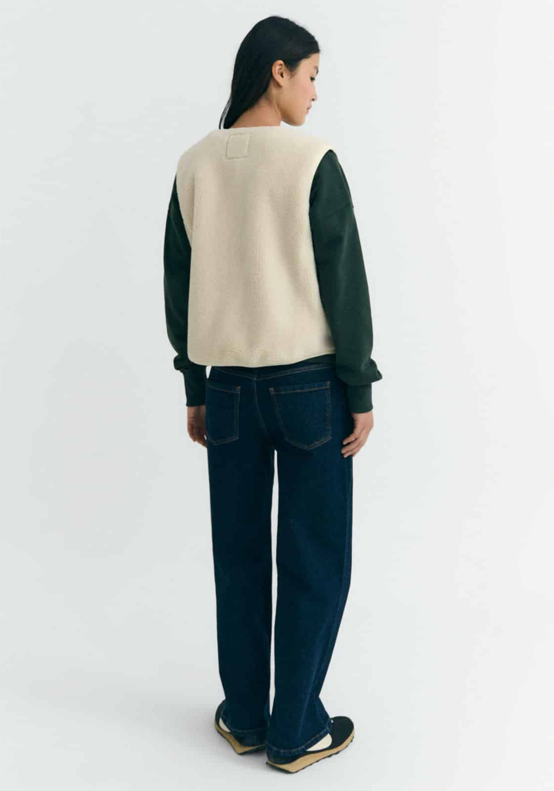 Thinking Mu Fleece-Weste Jay Ivory