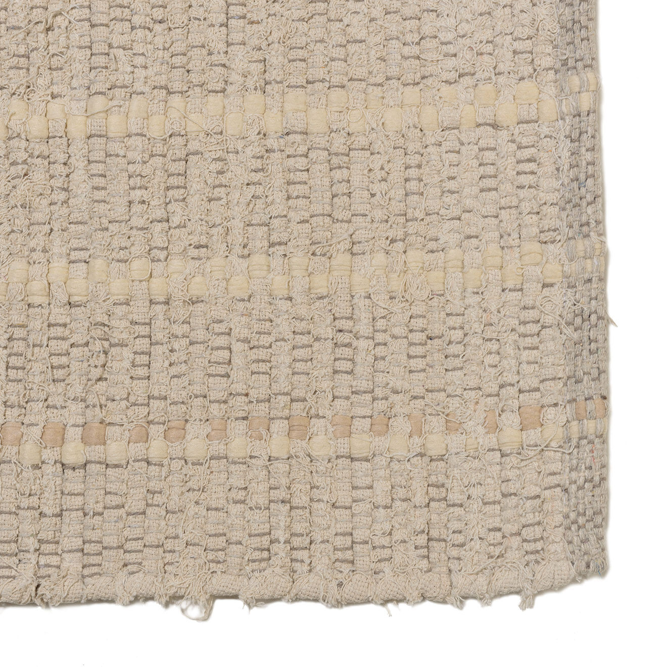 Macabane Tapis rectangulaire en Coton recyclé Sacha ivoire - 290x200 cm