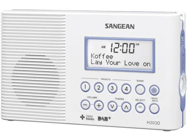 Sangean-H203D - DAB bærbar radio - 2 Watt - hvid